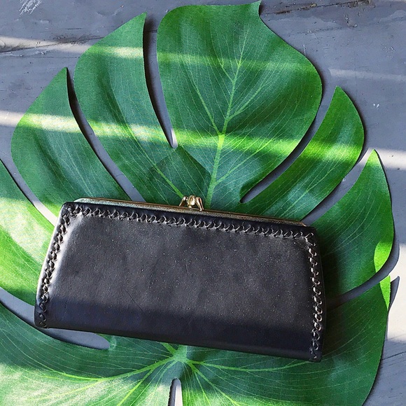 Navy Three Pocket Rectangle Clutch - Picture 3 of 5